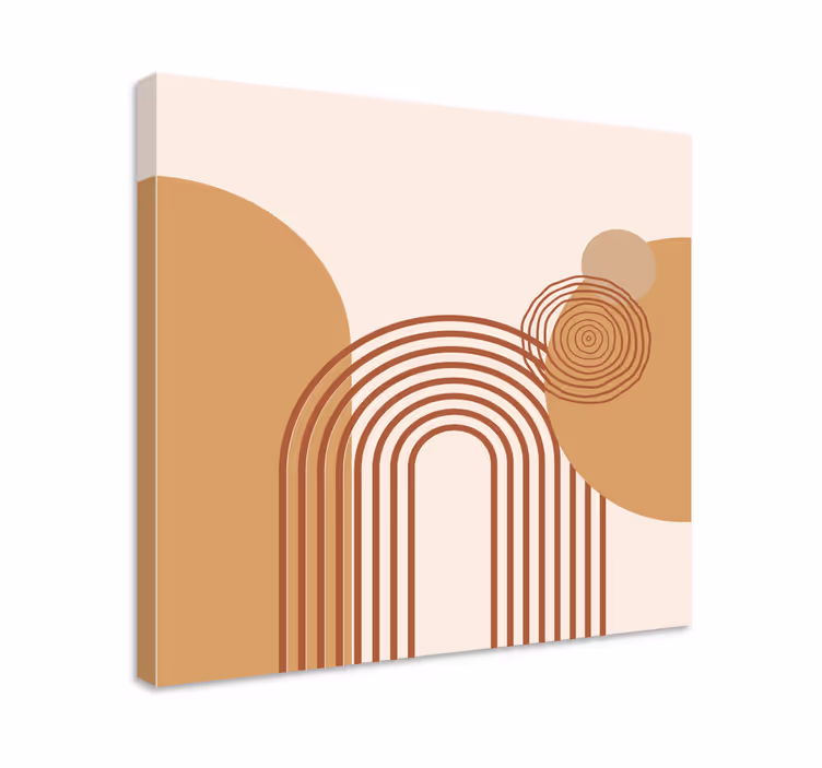 Cuadro figuras geométricas arreglo de líneas curvas - TenVinilo