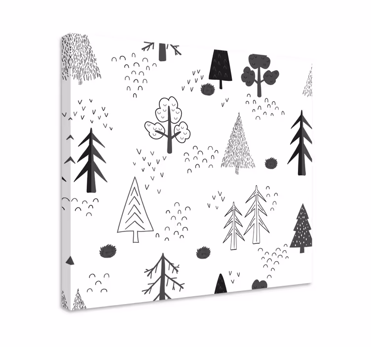 Cuadro nórdico árboles minimalistas blancos estilo nórdico - TenVinilo
