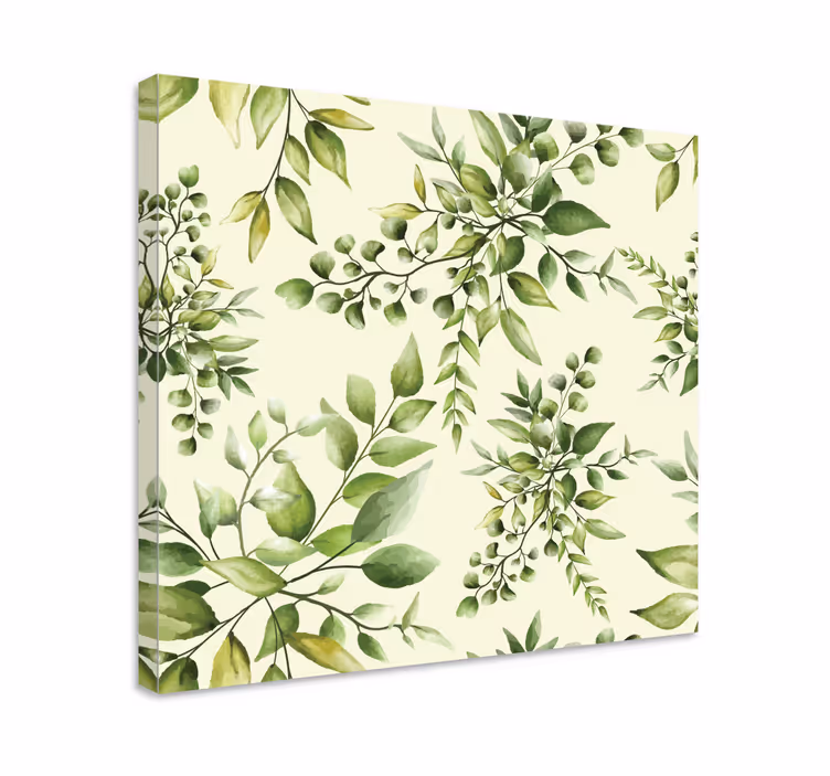 Cuadro de flores brotes verdes delicados - TenVinilo