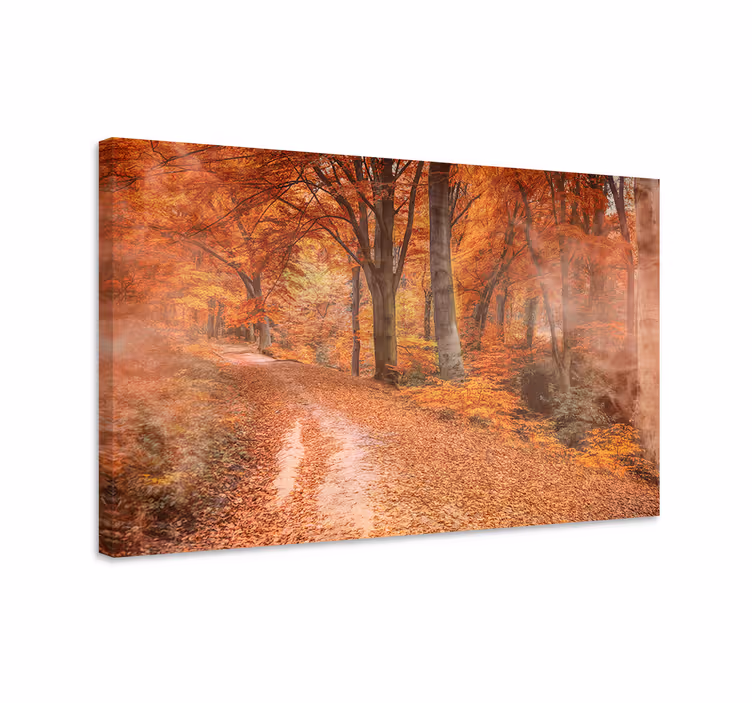 Cuadro paisajes sendero otoñal sereno - TenVinilo
