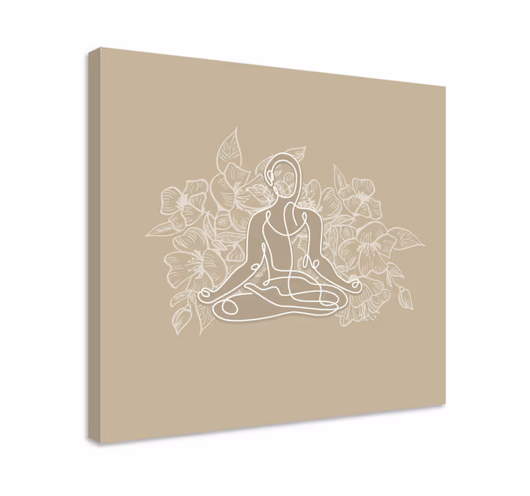 Cuadro en arte Estera de yoga mujer meditando - TenVinilo