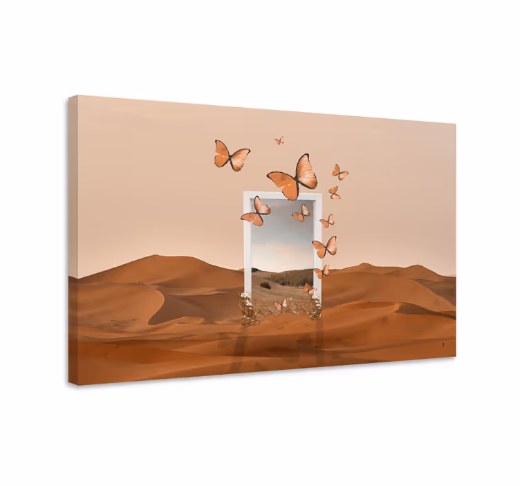 Cuadro mariposas paisaje de ensueño - TenVinilo