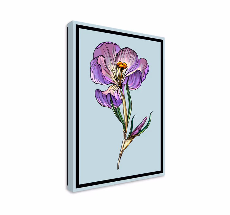 Cuadro de flores elegancia floral púrpura - TenVinilo