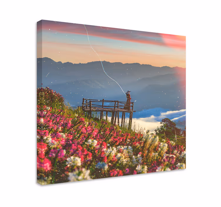 Cuadro paisajes serenidad de vista a la montaña - TenVinilo