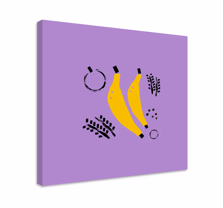 Cuadro bodegones Diseño de plátano morado de estilo africano - TenVinilo