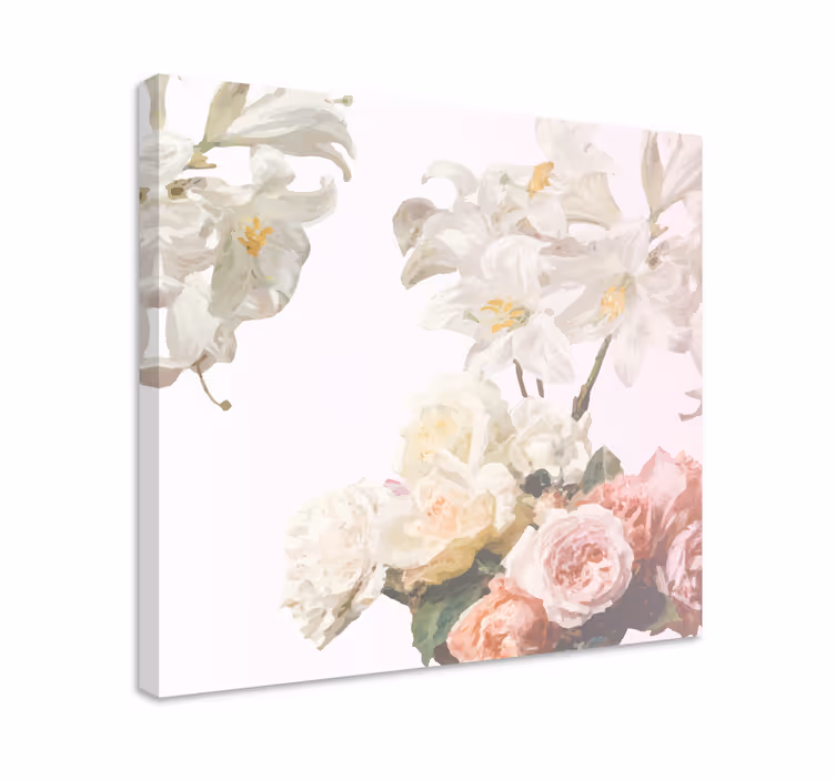 Cuadro de flores composición de flores sutiles - TenVinilo