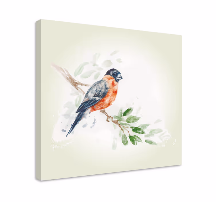 Cuadro aves pájaro en rama - TenVinilo