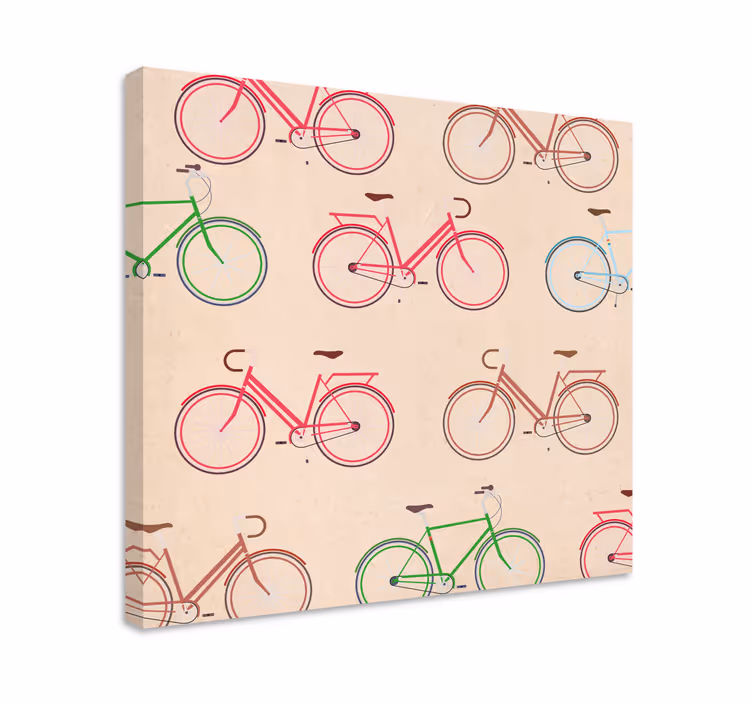 Cuadro deporte patrones de bicicletas coloridos - TenVinilo