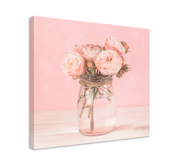 Cuadro de flores ramo de rosas rosas - TenVinilo