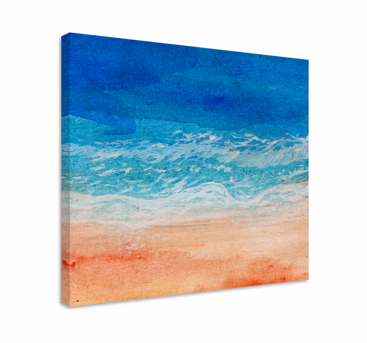 Cuadro en arte Olas efecto ombre en la playa - TenVinilo