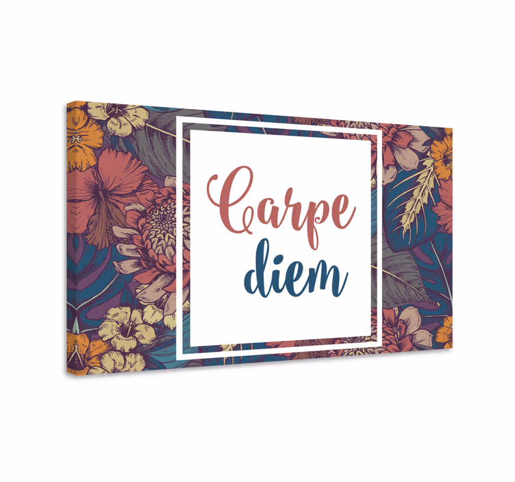 Cuadro frase motivadora Carpe diem colorido cuadrado - TenVinilo