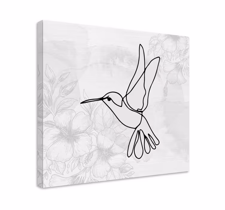 Cuadro aves silueta de colibrí elegante - TenVinilo