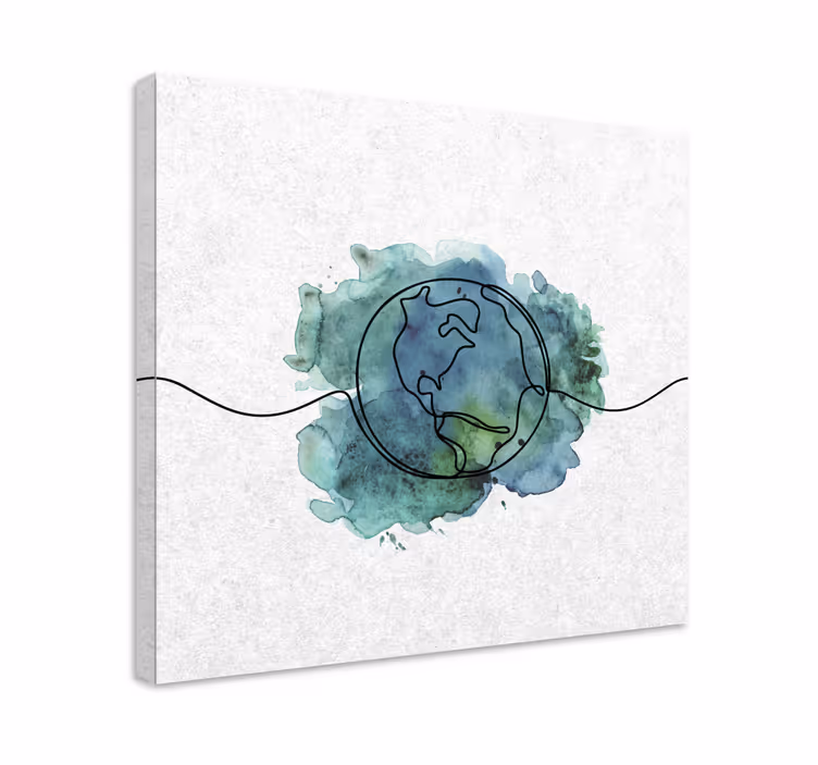 Cuadro mapa contorno de la tierra contemporáneo - TenVinilo