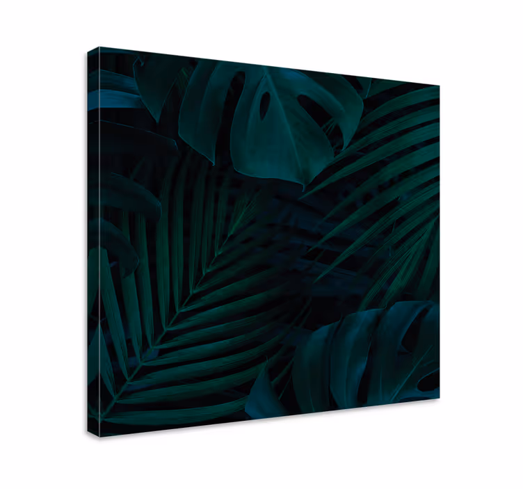 Cuadro de flores hojas tropicales exuberantes - TenVinilo