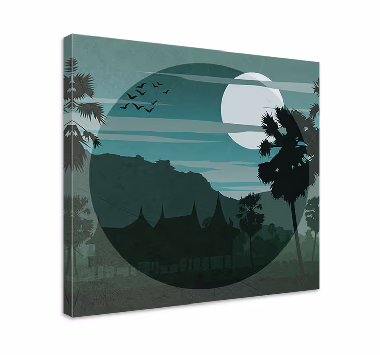 Cuadro paisajes vista sereno a luna llena - TenVinilo