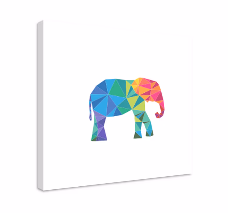 Cuadro de elefantes elefante poligonal colorido - TenVinilo