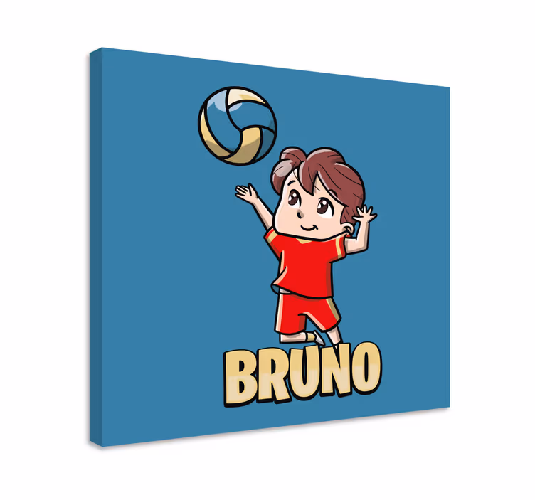 Cuadro personalizable Jugador de voleibol infantil con nombre - TenVinilo
