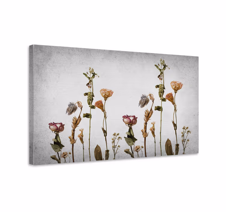 Cuadro de flores composición de flores secas - TenVinilo