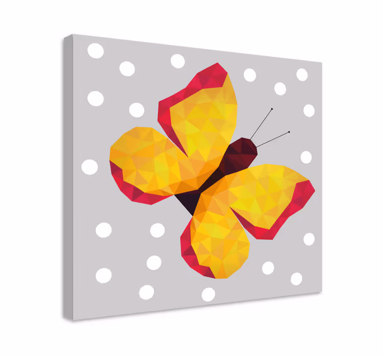 Cuadro mariposas alas geométricas amarillas - TenVinilo