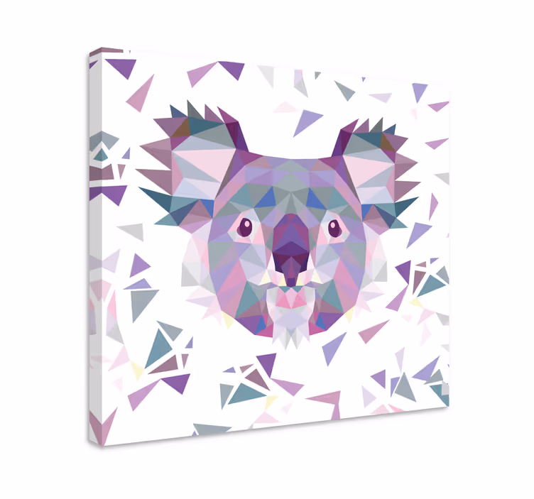 Cuadro caballos cara de koala geométrica - TenVinilo