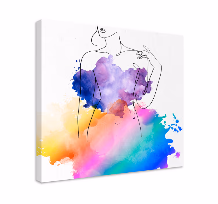 Cuadro moderno Vestido de mujer acuarela - TenVinilo
