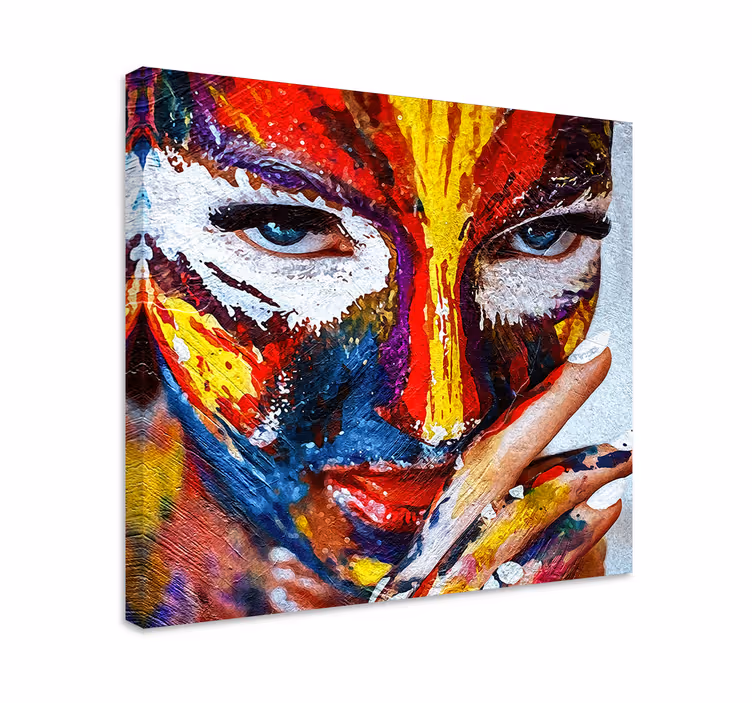 Cuadro de personas arte de rostros coloridos - TenVinilo