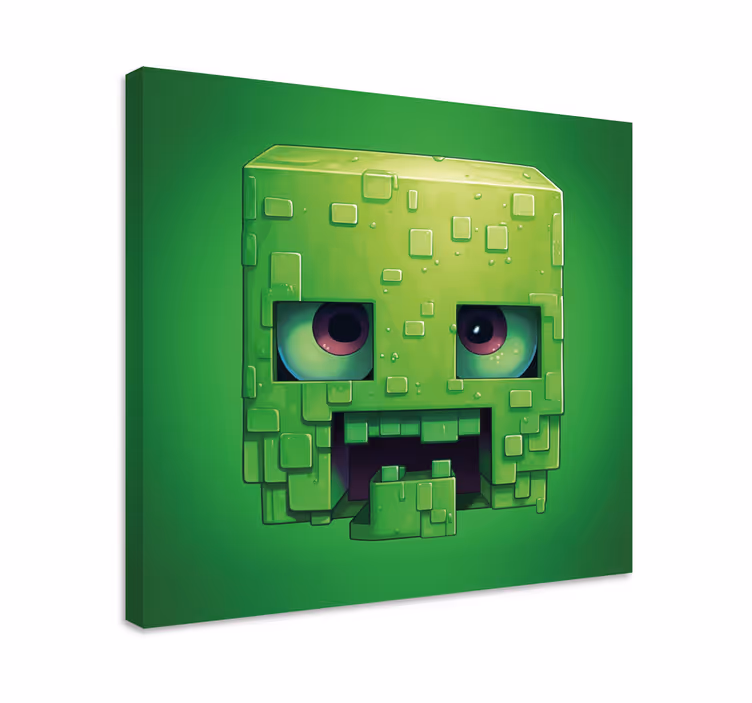 Cuadro decorativo videojuego personaje de arte pixel aterrador Pe - TenVinilo