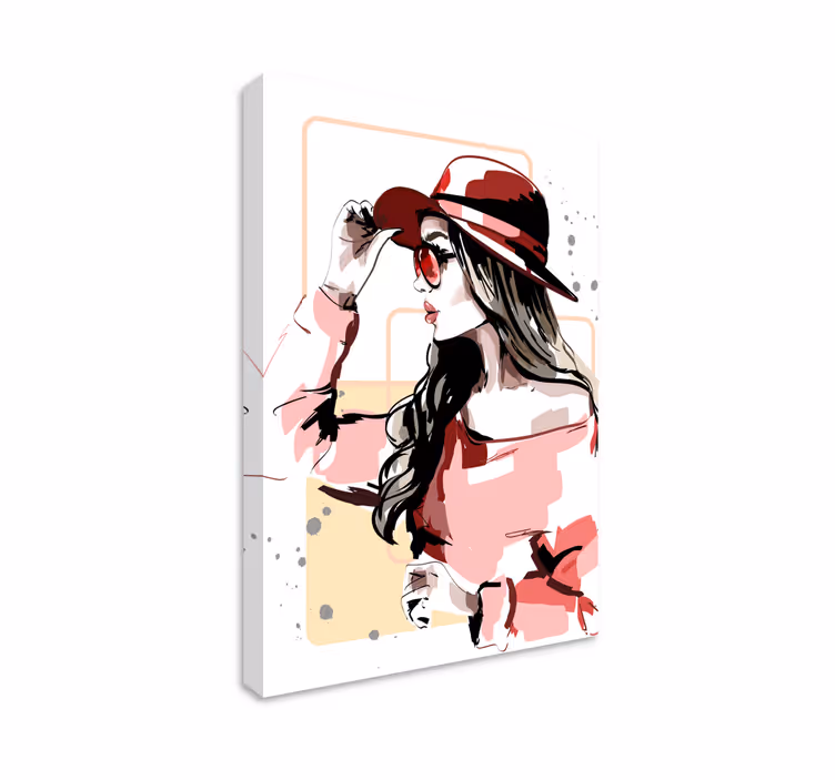 Cuadro moderno ilustración de modelo de mujer moderna - TenVinilo