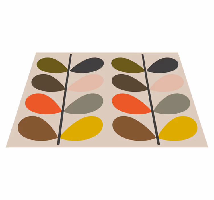 Alfombras vinílicas modernas formas de hojas abstractas - TenVinilo