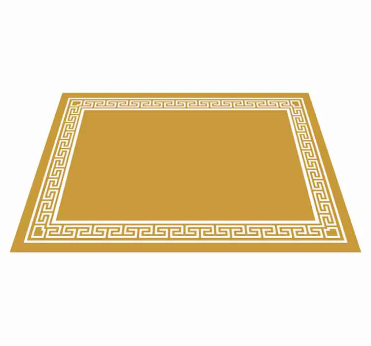 Alfombra vinílica amarilla diseño griego - TenVinilo