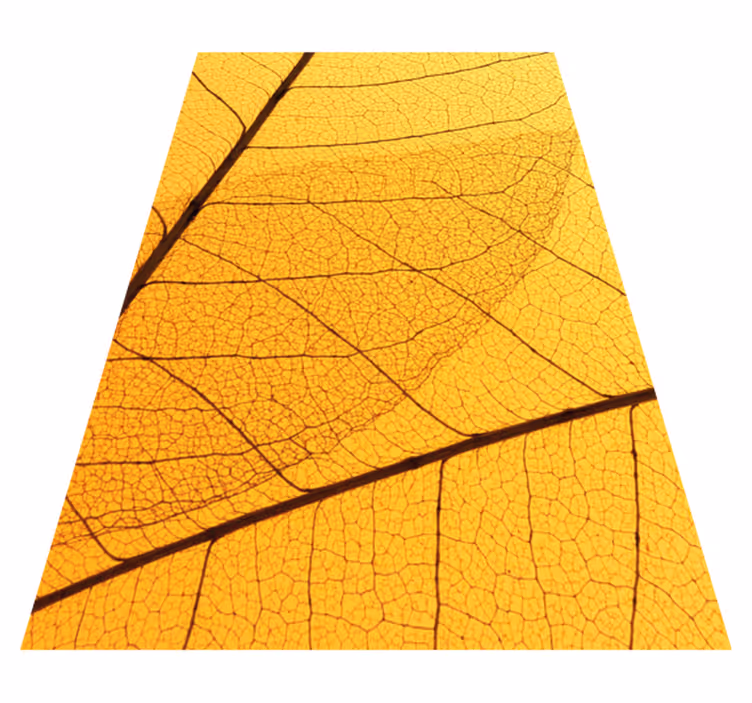 Alfombra vinílica amarilla diseño de hoja botánica - TenVinilo