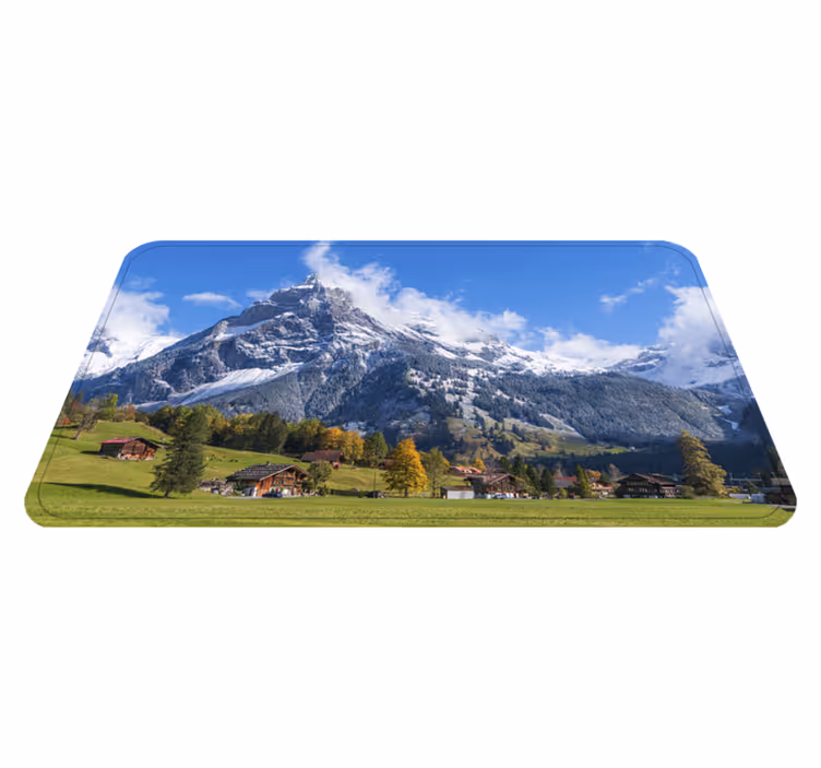 Alfombra vinílica baño vista de los alpes - TenVinilo