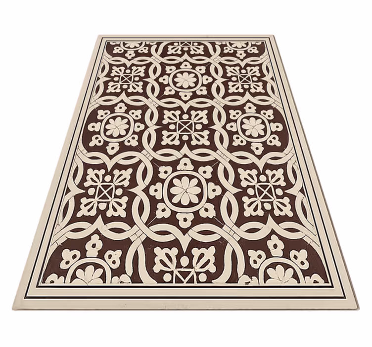 Alfombra vinílica salón baldosas orgánicas - TenVinilo