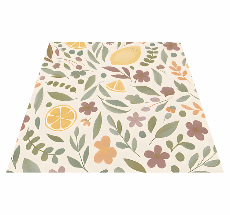 Alfombra vinílica exterior diseño floral de limón - TenVinilo