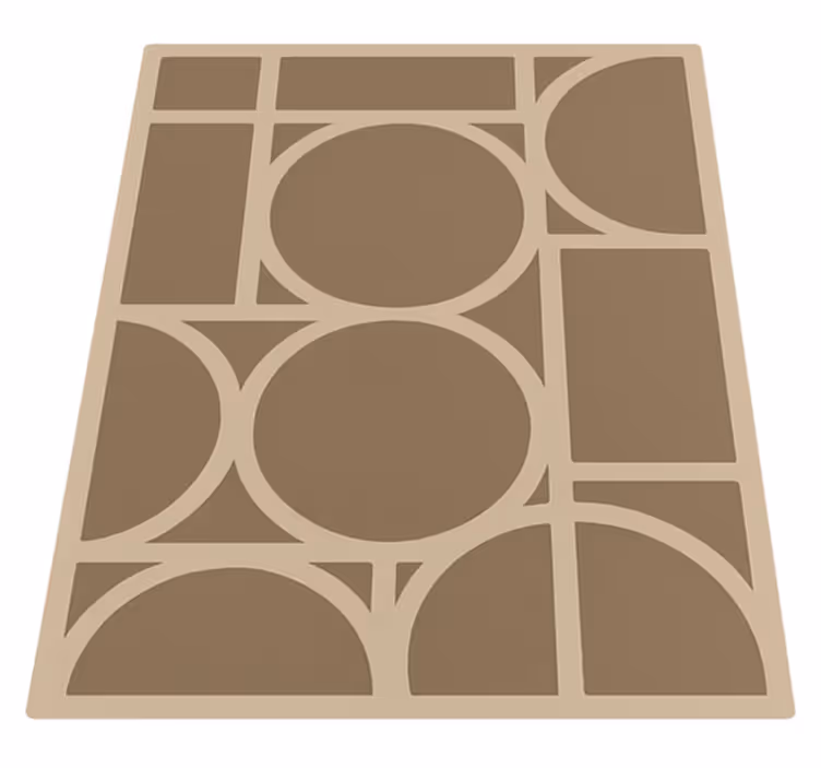 Alfombra vinílica cuadrada diseño geométrico beige - TenVinilo