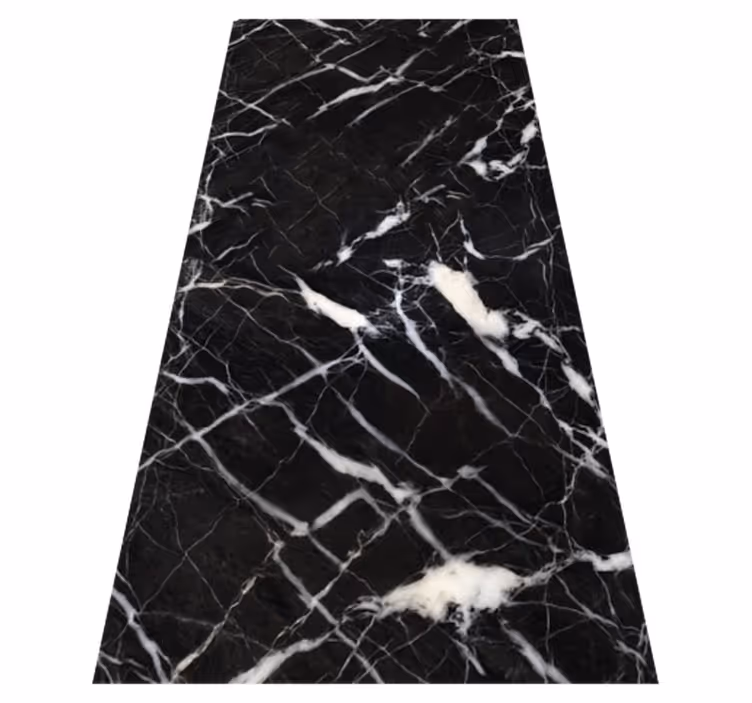 Alfombra vinílica efecto mármol resultado blanco y negro - TenVinilo