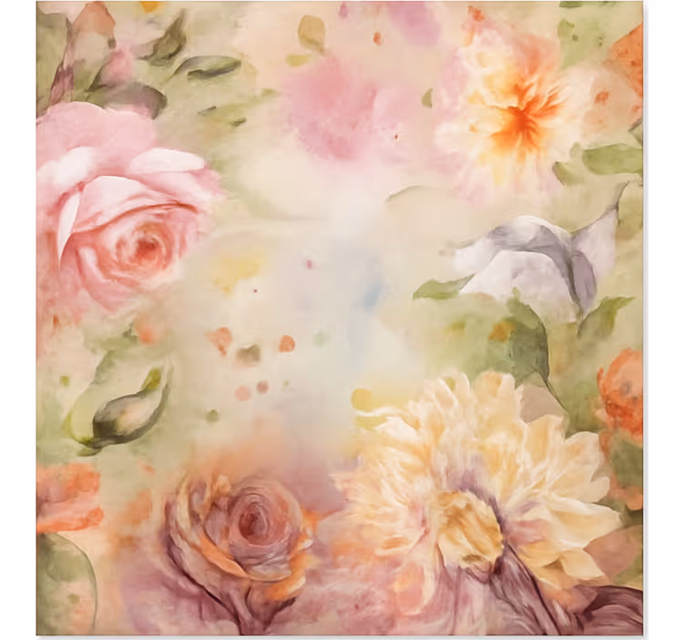 Alfombra vinílica salón rosas florales rosadas - TenVinilo
