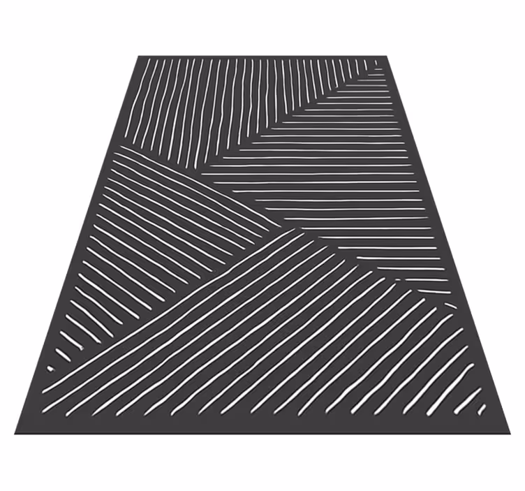 Alfombra vinílica cocina líneas onduladas blancas - TenVinilo