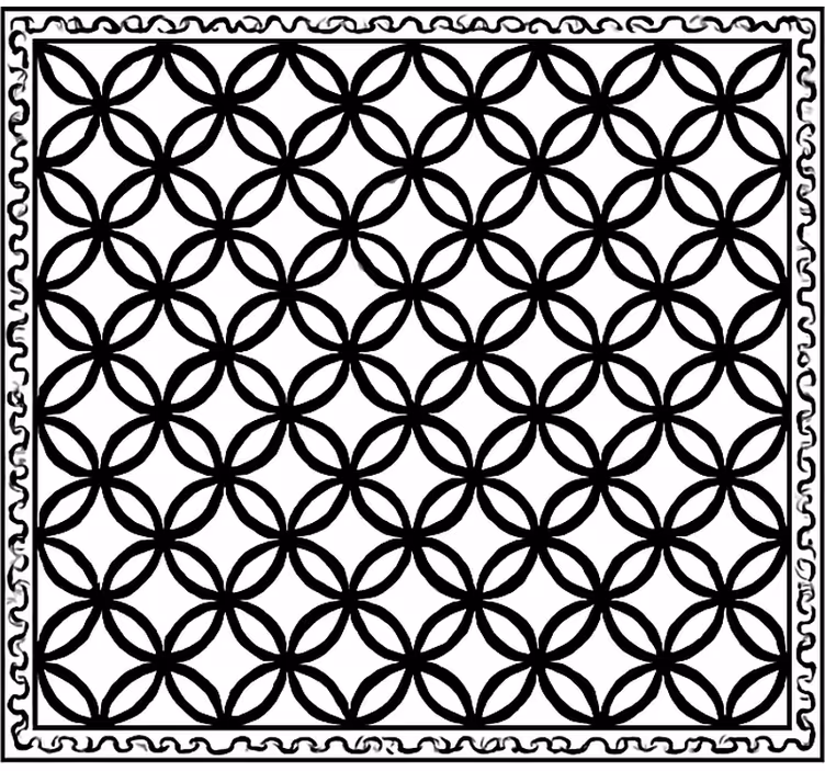 Alfombra vinílica cocina blanco y negro adornado - TenVinilo