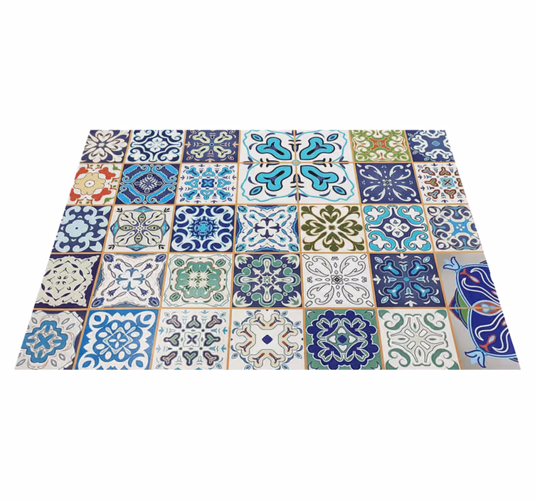 Alfombra vinílica salón mosaico mediterráneo - TenVinilo