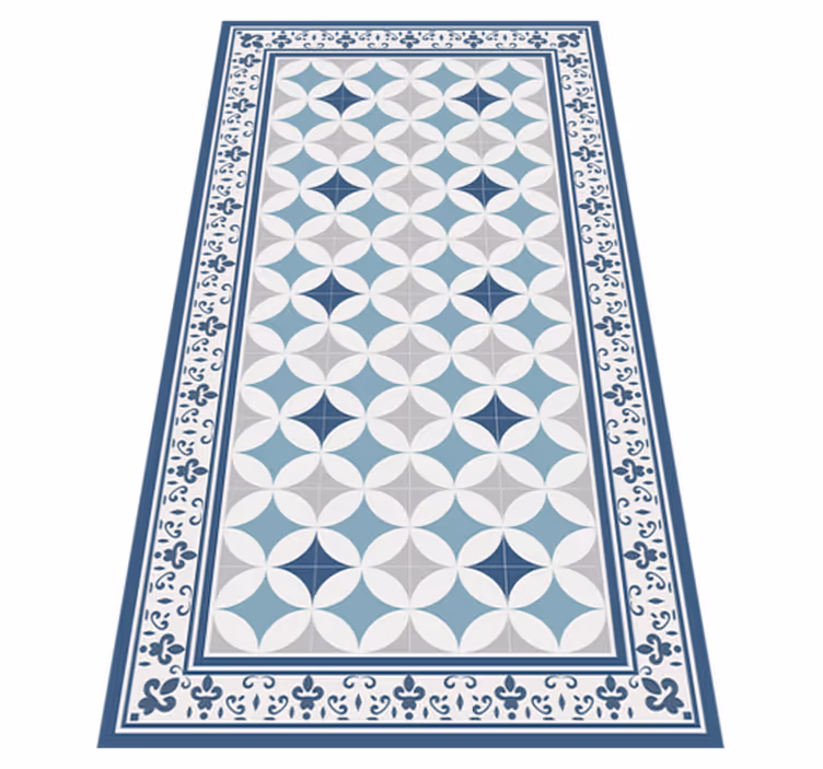 Alfombra vinílica cocina azulejo azul - TenVinilo