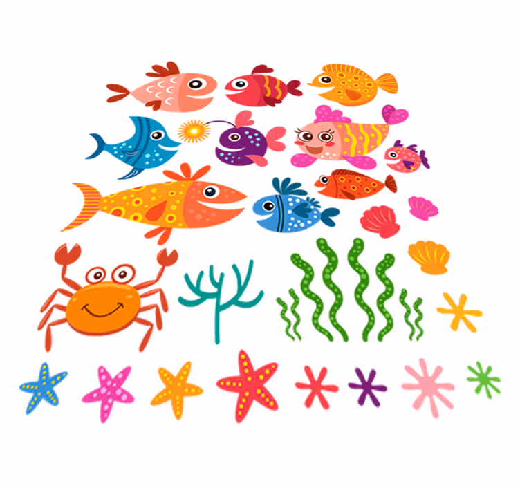 Alfombra vinílica animales peces para niños - TenVinilo