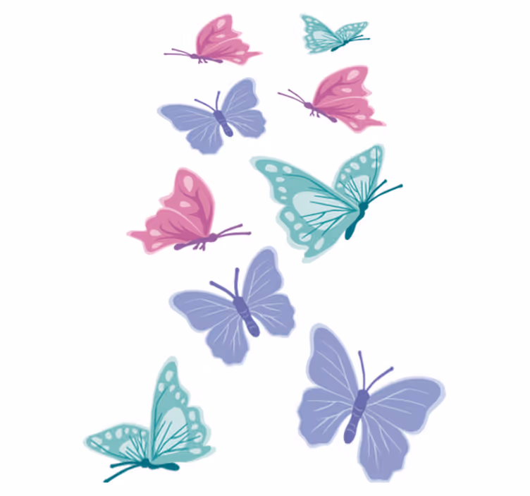 Alfombra vinílica animales mariposas en color pastel - TenVinilo