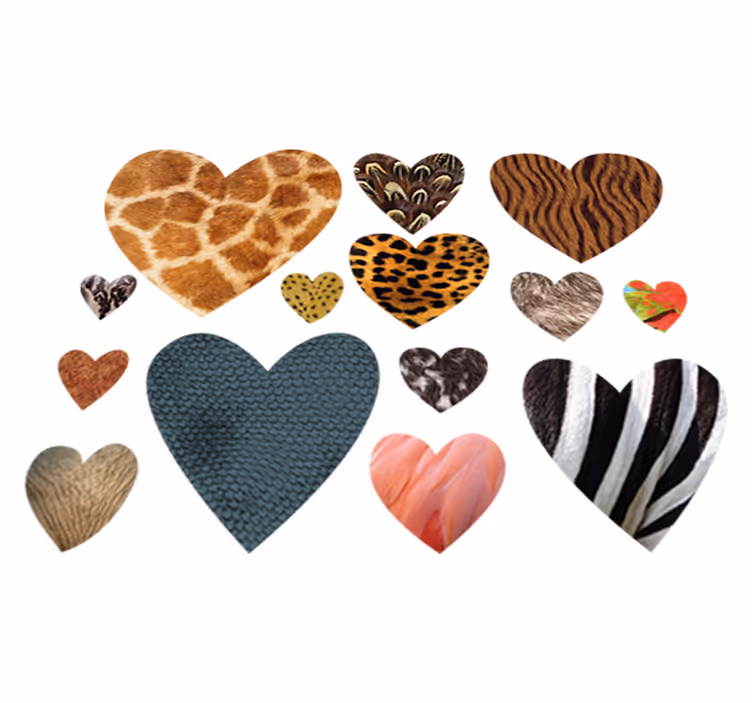 Alfombra vinílica animales estampado de corazones - TenVinilo