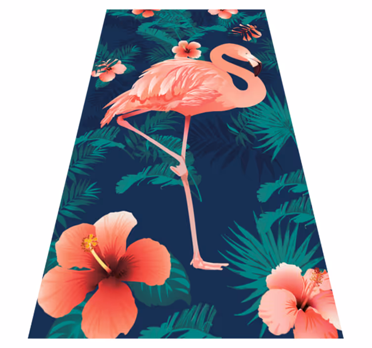 Alfombra vinílica animales flamencos rosas - TenVinilo