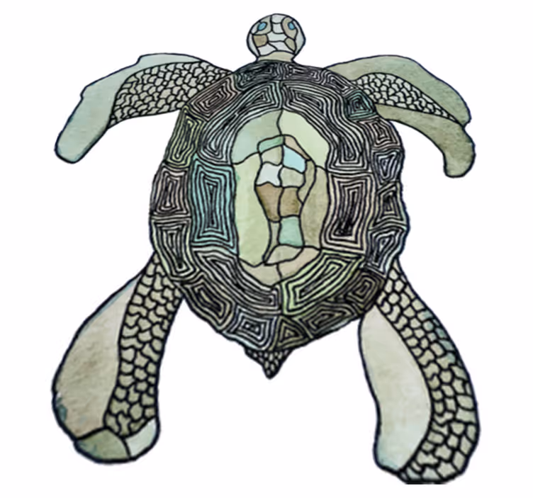 Alfombra vinílica animales tortuga clásica - TenVinilo