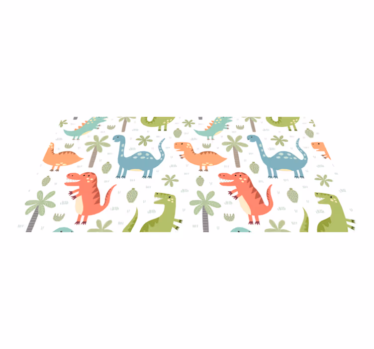 Alfombra vinílica animales dinosaurio feliz - TenVinilo