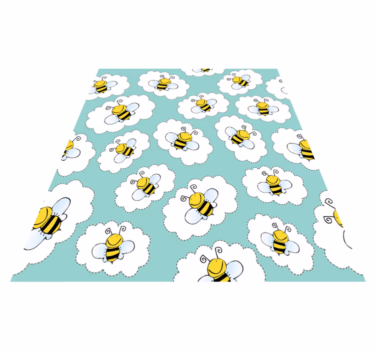 Alfombra vinílica animales árboles y abejas - TenVinilo