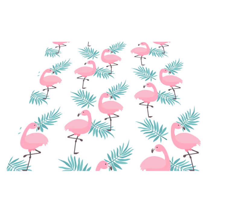 Alfombra vinílica animales patrón flamenco tropical - TenVinilo