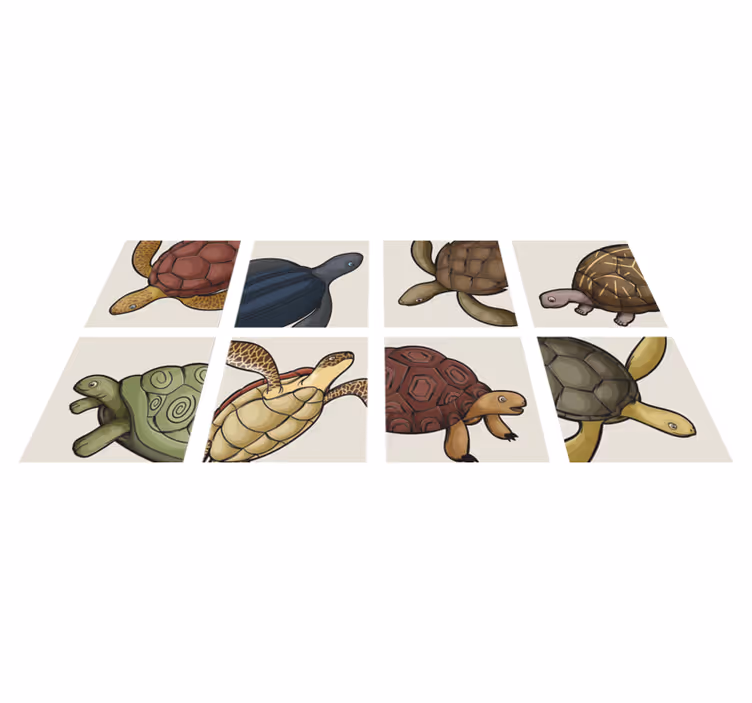 Alfombra vinílica animales de tortugas variadas - TenVinilo